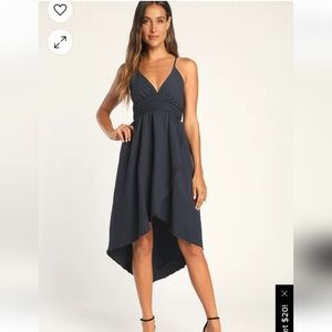 Lulu's Navy Blue High Low Dress Size M